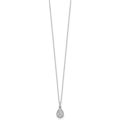 14k White Gold 1/2 Ct. Lab Grown Diamond VS/SI+ G+ 18 inch Teardrop Pendant Necklace