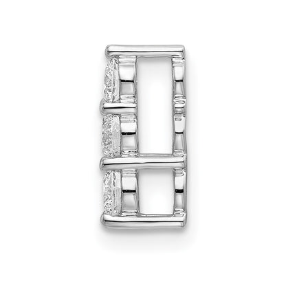 14k White Gold 1/3 Ct. Lab Grown Diamond VS/SI+ G+ Three Stone Chain Slide Pendant