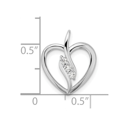 14k White Gold 1/10 Ct. Lab Grown Diamond VS/SI+ G+ Open Heart Pendant