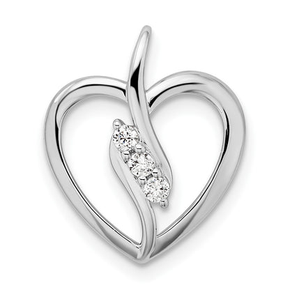 14k White Gold 1/10 Ct. Lab Grown Diamond VS/SI+ G+ Open Heart Pendant
