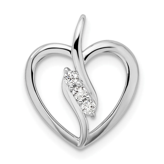 14k White Gold 1/10 Ct. Lab Grown Diamond VS/SI+ G+ Open Heart Pendant