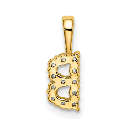 14k Yellow Gold 1/8 Ct. Lab Grown Diamond VS/SI+ G+ Letter B Intitial Pendant