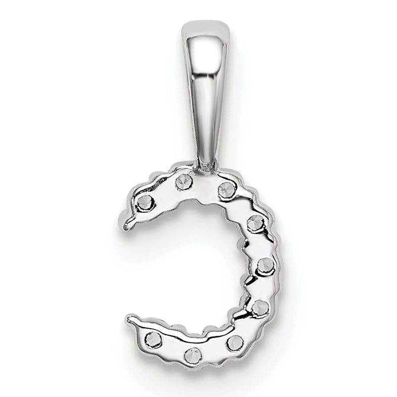 14k White Gold 1/10 Ct. Lab Grown Diamond VS/SI+ G+ Letter C Initial Pendant