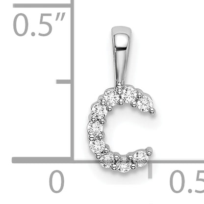 14k White Gold 1/10 Ct. Lab Grown Diamond VS/SI+ G+ Letter C Initial Pendant