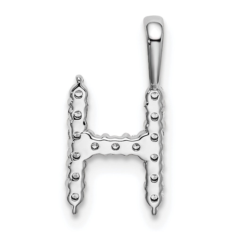 14k White Gold 1/6 Ct. Lab Grown Diamond VS/SI+ G+ Letter H Initial Pendant