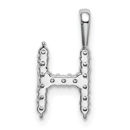 14k White Gold 1/6 Ct. Lab Grown Diamond VS/SI+ G+ Letter H Initial Pendant