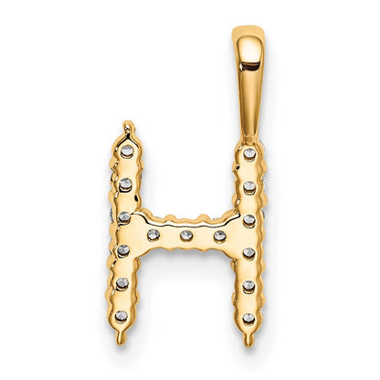 14k Yellow Gold 1/6 Ct. Lab Grown Diamond VS/SI+ G+ Letter H Initial Pendant
