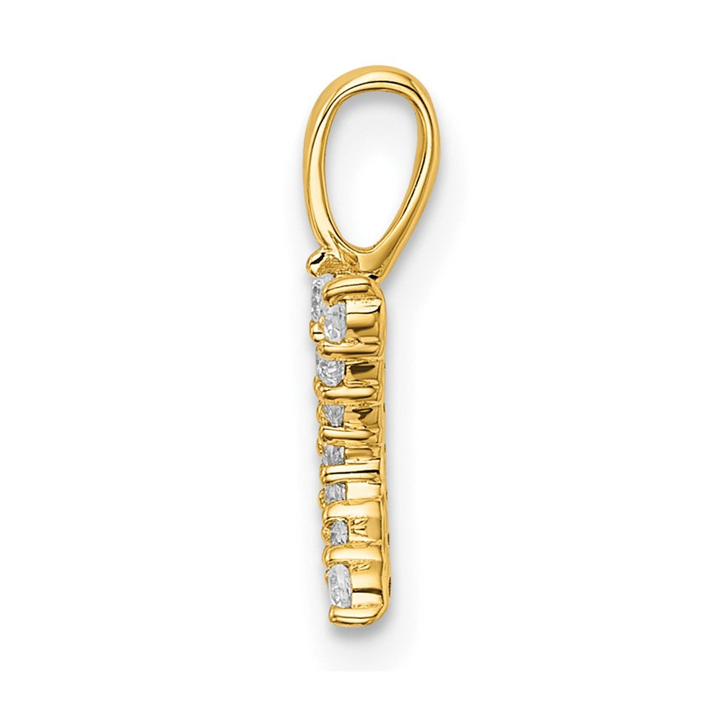 14k Yellow Gold 1/8 Ct. Lab Grown Diamond VS/SI+ G+ Letter K Initial Pendant