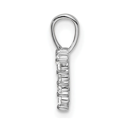 14k White Gold 1/10 Ct. Lab Grown Diamond VS/SI+ G+ Letter T Initial Pendant