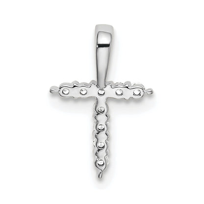 14k White Gold 1/10 Ct. Lab Grown Diamond VS/SI+ G+ Letter T Initial Pendant