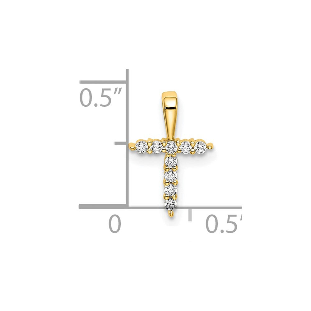 10k Yellow Gold Lab Grown VS/SI+ G+ Diamond Letter T Initial Pendant