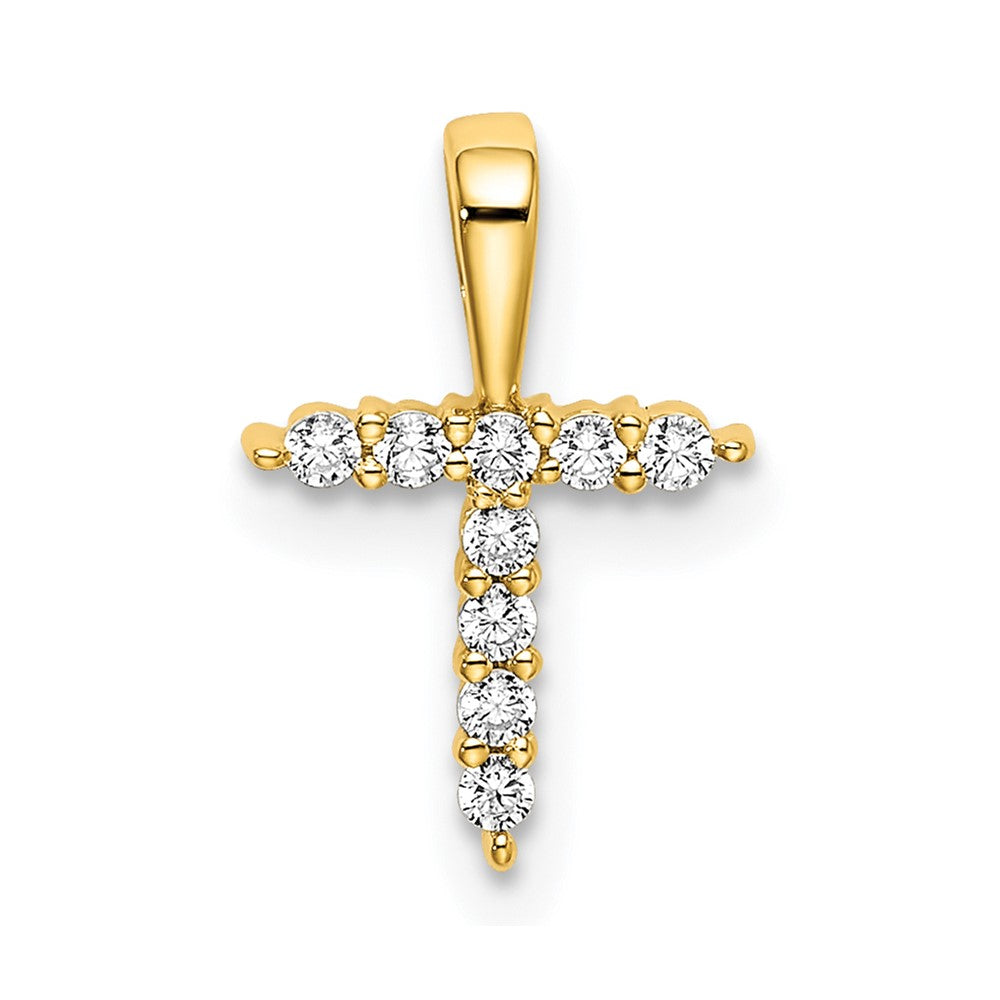 14k Yellow Gold 1/10 Ct. Lab Grown Diamond VS/SI+ G+ Letter T Initial Pendant