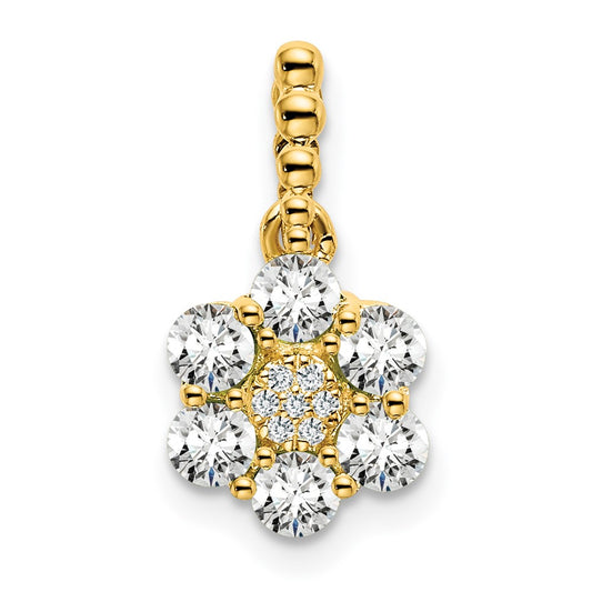 14k Yellow Gold Lab Grown Diamond VS/SI FGH Floral Pendant