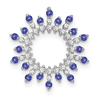 14k White Gold 14k White Gold Tanzanite and Diamond Snowflake Chain Slide