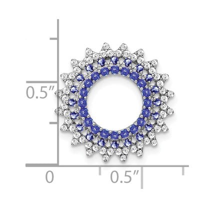 14k White Gold 14k White Gold Tanzanite and Diamond Sunburst Chain Slide
