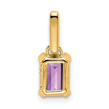 10K Yellow Gold Amethyst And Diamond Pendant