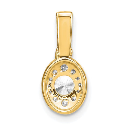 14k Yellow Gold 1/2 Ct. Lab Grown Diamond VS/S IFGH Oval Vintage Pendant