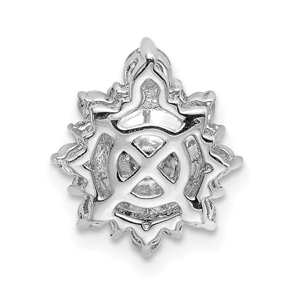 14K White Gold 1/3 Carat Lab Grown Diamond Vs/Si+ G+ And 7.00 mm Freshwater Cultured Pearl Chain Slide Pendant