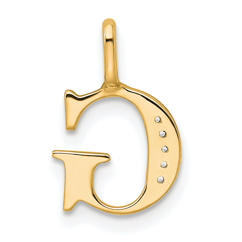 10K Yellow Gold 10K Diamond Letter G Initial Pendant