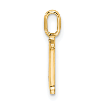 10K Yellow Gold 10K Diamond Letter H Initial Pendant