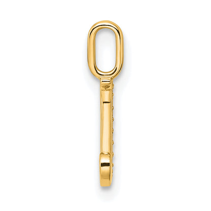 10K Yellow Gold 10K Diamond Letter J Initial Pendant
