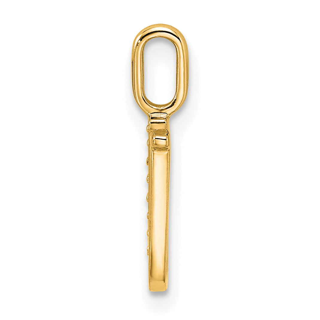 10K Yellow Gold 10K Diamond Letter U Initial Pendant