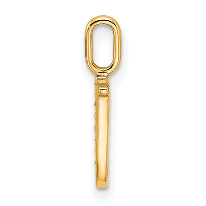 10K Yellow Gold 10K Diamond Letter U Initial Pendant