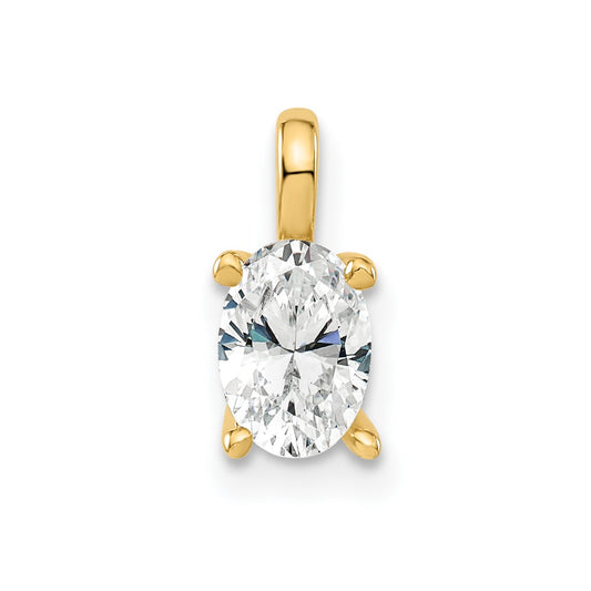 14k Yellow Gold 1/2 Ct. Lab Grown Diamond VS/SI+ G+ Oval Solitaire Pendant