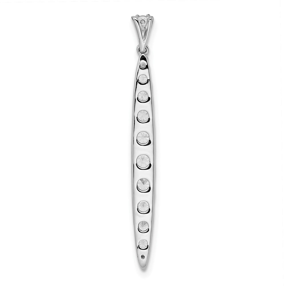 14k White Gold 1 Ct. Lab Grown Diamond VS/SI+ G+ Fancy Bar Pendant