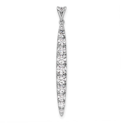 14k White Gold 1 Ct. Lab Grown Diamond VS/SI+ G+ Fancy Bar Pendant