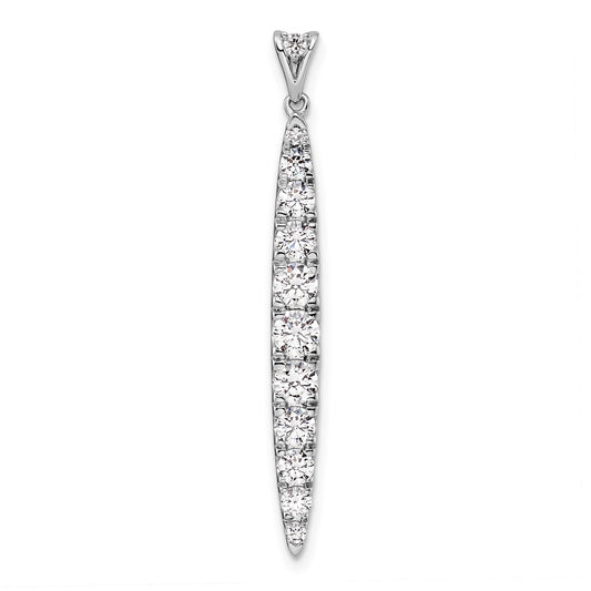 14k White Gold 1 Ct. Lab Grown Diamond VS/SI+ G+ Fancy Bar Pendant