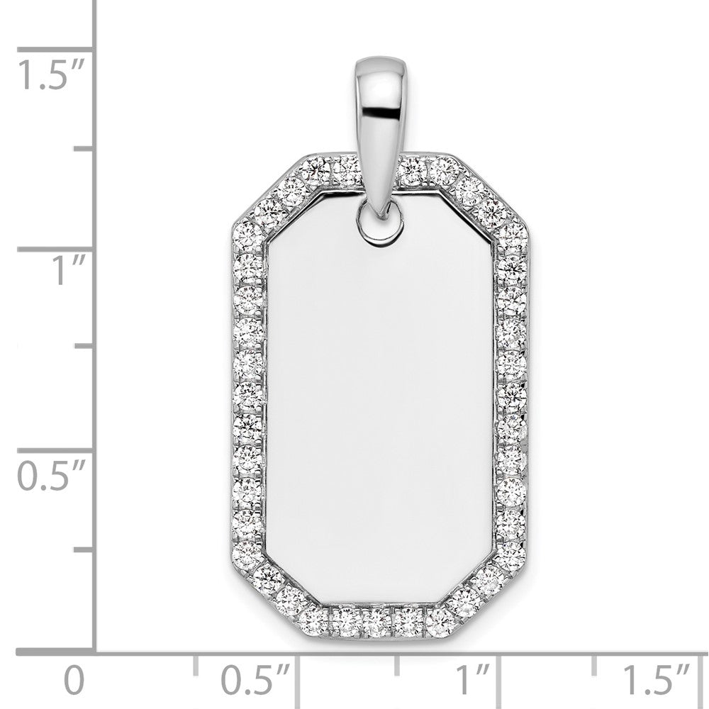 14K White Gold True Origin Men'S 1 Carat Lab Grown Diamond Vs D E F Dog Tag Pendant