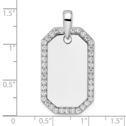 14K White Gold True Origin Men'S 1 Carat Lab Grown Diamond Vs D E F Dog Tag Pendant