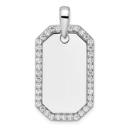 14K White Gold True Origin Men'S 1 Carat Lab Grown Diamond Vs D E F Dog Tag Pendant