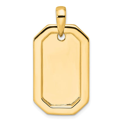 14K Yellow Gold True Origin Men'S 1 Carat Lab Grown Diamond Vs D E F Dog Tag Pendant