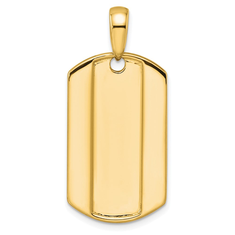 14K Yellow Gold True Origin Men'S 3/4 Carat Lab Grown Diamond Vs D E F Dog Tag Pendant