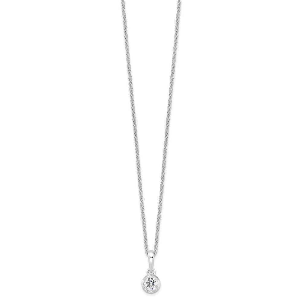 14K White Gold True Origin 1/4 Carat Lab Grown Diamond Vs Def 18 Inch Solitaire Pendant Necklace