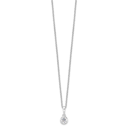 14K White Gold True Origin 1/4 Carat Lab Grown Diamond Vs Def 18 Inch Solitaire Pendant Necklace