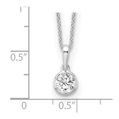 14K White Gold True Origin 1/2 Carat Lab Grown Diamond Vs Def 18 Inch Solitaire Pendant Necklace