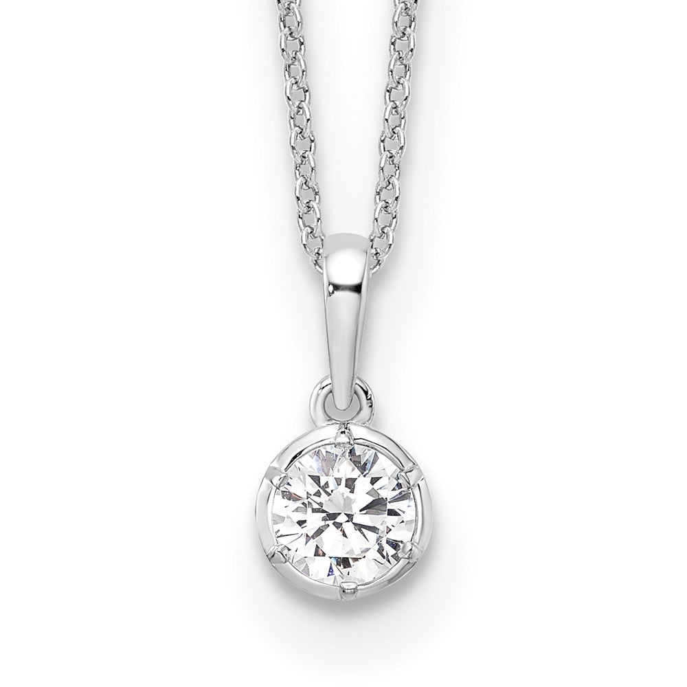 14K White Gold True Origin 1/2 Carat Lab Grown Diamond Vs Def 18 Inch Solitaire Pendant Necklace