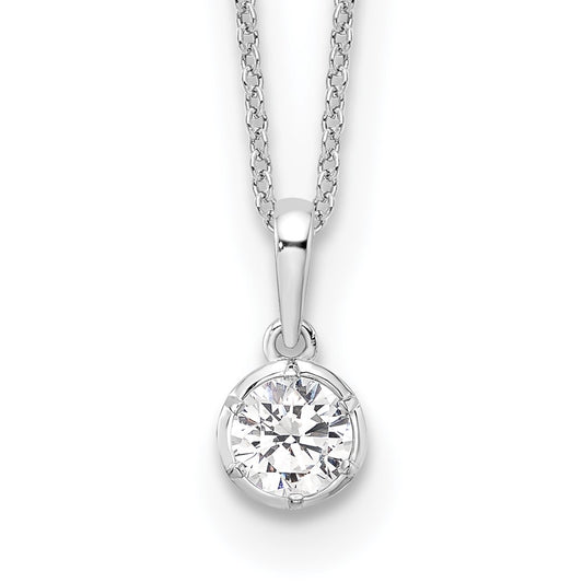 14K White Gold True Origin 1/2 Carat Lab Grown Diamond Vs Def 18 Inch Solitaire Pendant Necklace
