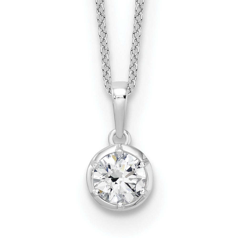14K White Gold True Origin 5/8 Carat Lab Grown Diamond Vs Def 18 Inch Solitaire Pendant Necklace