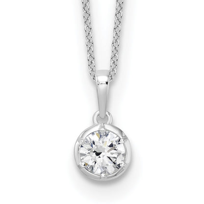 14K White Gold True Origin 5/8 Carat Lab Grown Diamond Vs Def 18 Inch Solitaire Pendant Necklace