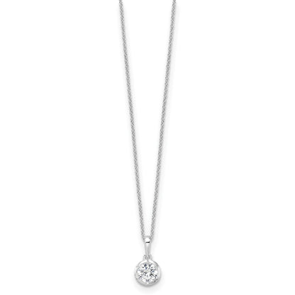 14K White Gold True Origin 3/4 Carat Lab Grown Diamond Vs Def 18 Inch Solitaire Pendant Necklace