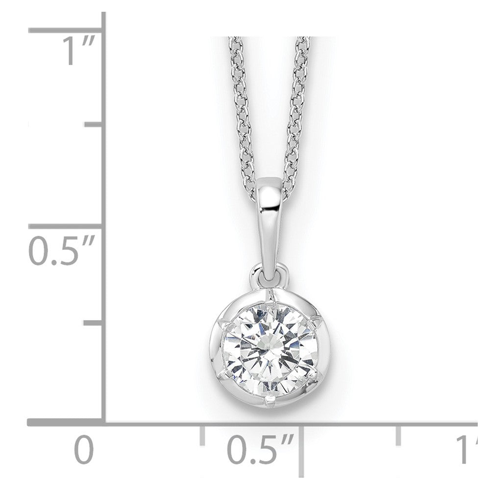 14K White Gold True Origin 3/4 Carat Lab Grown Diamond Vs Def 18 Inch Solitaire Pendant Necklace