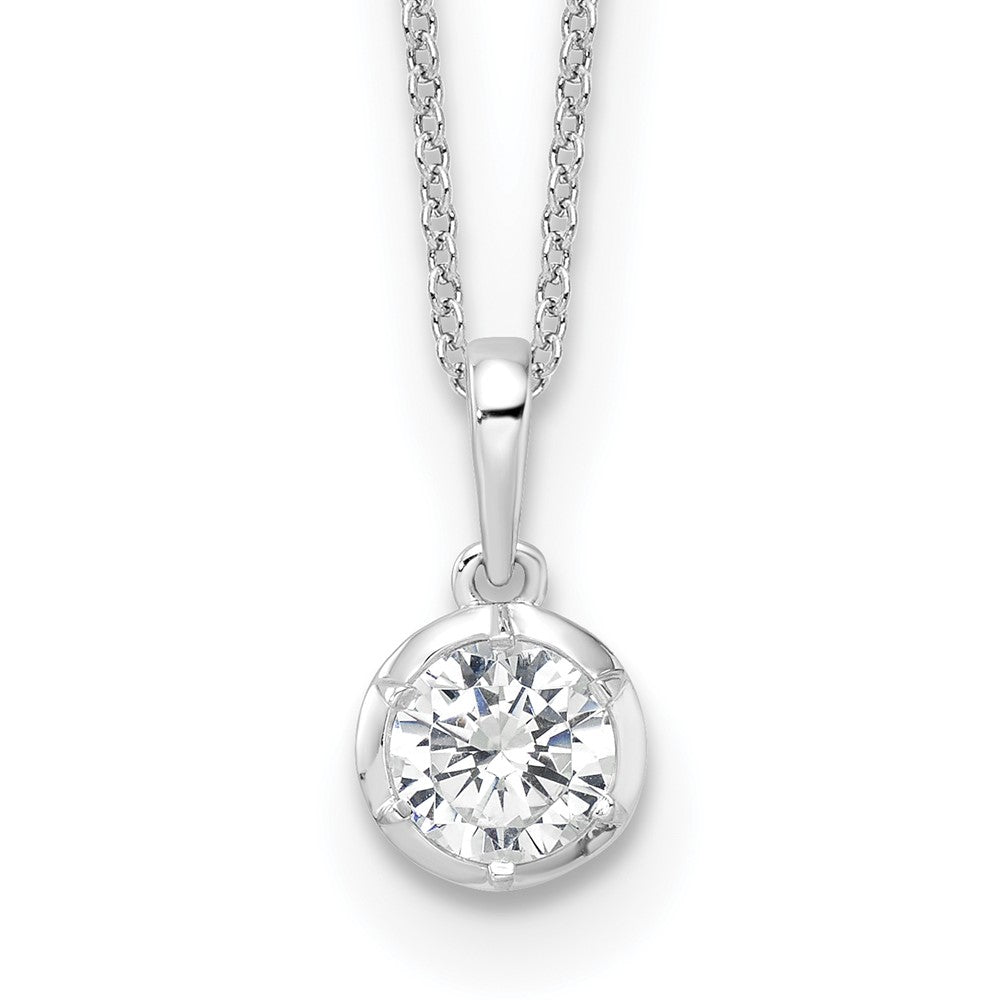 14K White Gold True Origin 3/4 Carat Lab Grown Diamond Vs Def 18 Inch Solitaire Pendant Necklace