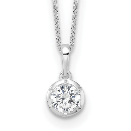 14K White Gold True Origin 3/4 Carat Lab Grown Diamond Vs Def 18 Inch Solitaire Pendant Necklace