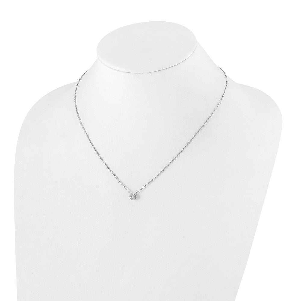 14K White Gold True Origin 1/4 Carat Lab Grown Diamond Vs Def 18 Inch Solitaire Slide Necklace