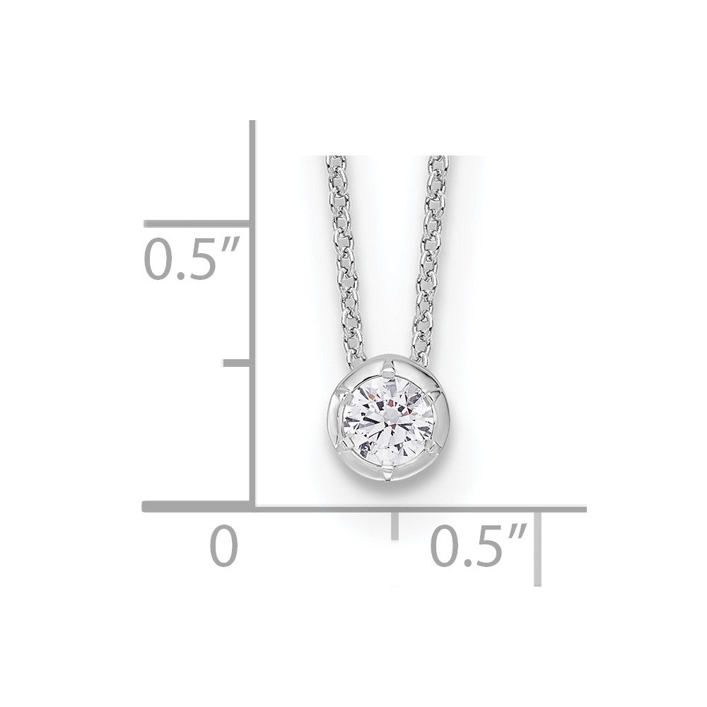 14K White Gold True Origin 1/4 Carat Lab Grown Diamond Vs Def 18 Inch Solitaire Slide Necklace