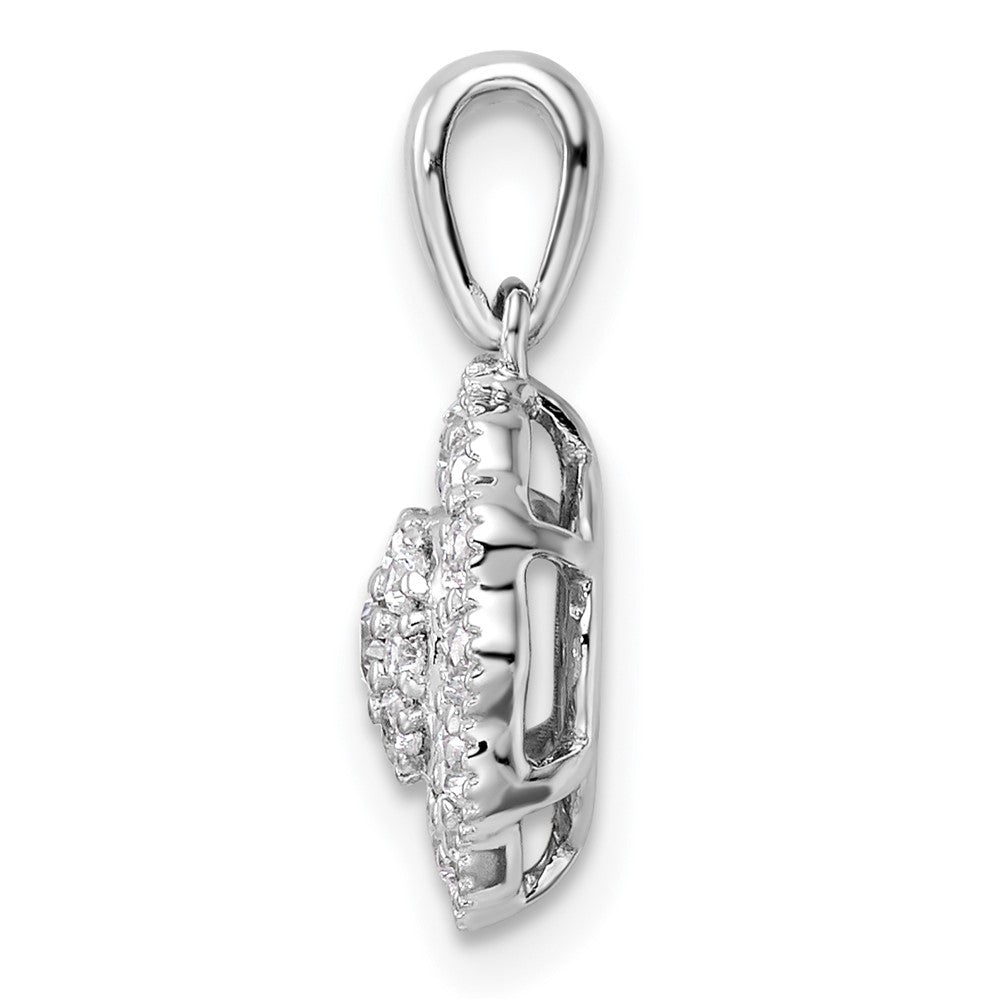 14k White Gold 1/2 Ct. Lab Grown Diamond VS/SI+ G+ Square Halo Pendant